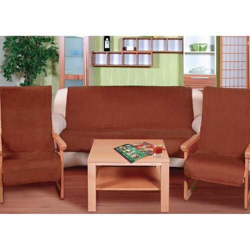 Sitzgarniturschoner Korall micro braun, 150 x 200 cm, 2 Stück 65 x 150 cm