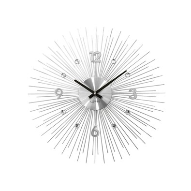 Nástenné hodiny Lavvu Crystal Lines LCT1140 strieborná, pr. 49 cm