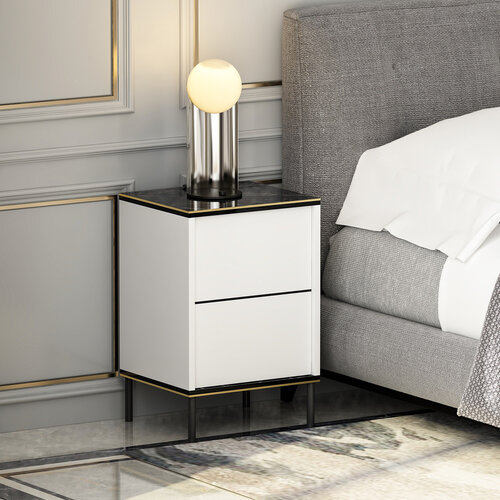 Noční stolek Imaj White Marble