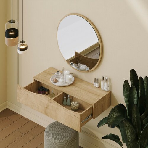 Wandregal mit Spiegel Princesse Oak