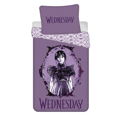 Jerry Fabrics Бавовняна постільна білизна Wednesday Purple, 140 x 200 см, 70 x 90 см