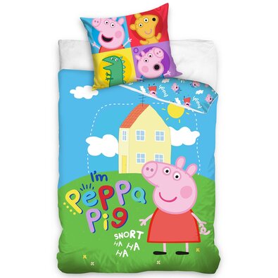 Kinderbettwäsche aus Baumwolle Peppa Pig Me  Ich bin Peppa, 140 x 200 cm, 70 x 90 cm