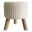 StarDeco Taboret z dzianinowym pokryciem biały, 35 cm