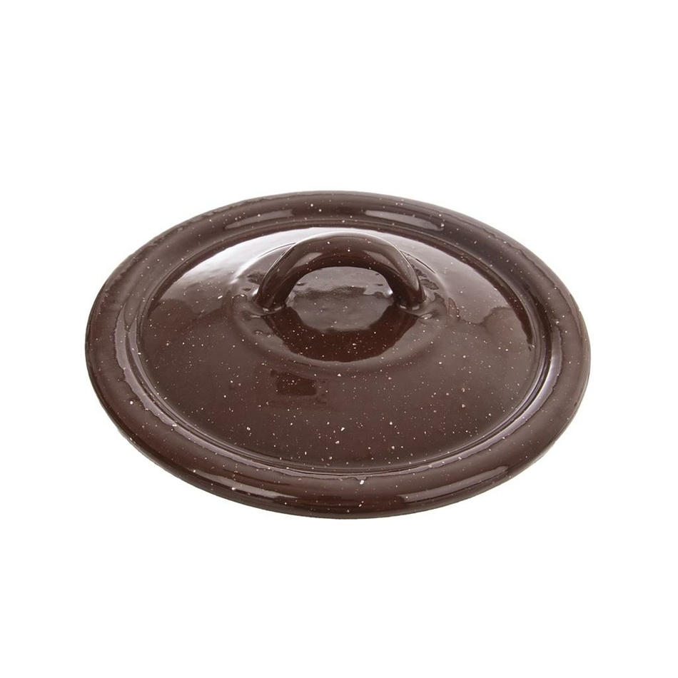Capac emailat Orion Brown, 14 cm, diam. 14 cm