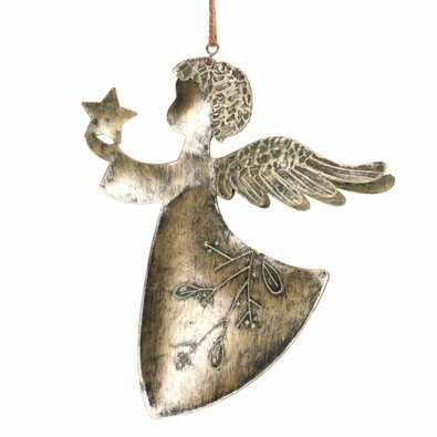 Vise Christmas decoration Angel with star, metal,20 cm