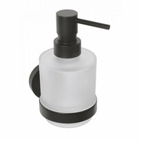 SAPHO XB101 X-Round black dozownik mydła, szkło mleczne/czarny, 200 ml