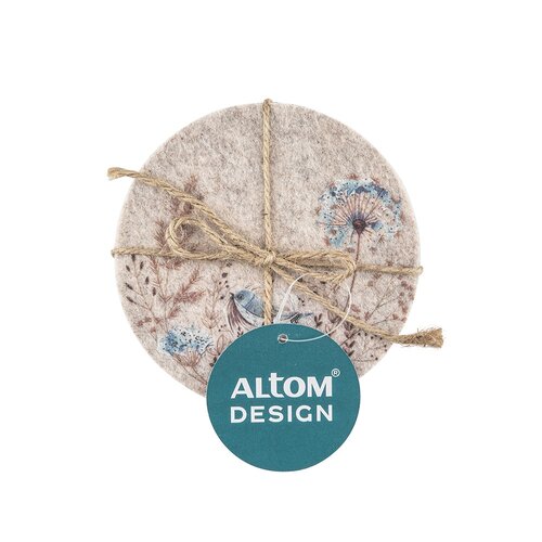 Altom Plstena podlaga pod skodelico Serenity pr.10 cm, komplet 4 kos