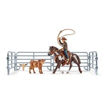 Schleich - Cowboy călare cu lasso și accesorii