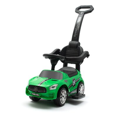 Baby Mix Odpychacz dla dzieci z dźwiękiem i prowadnicą Racer, zielony