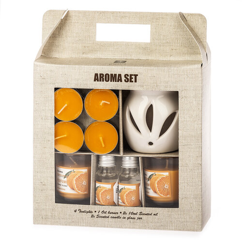 Sada svíček a aromalampy Odeur Orange, 9 ks