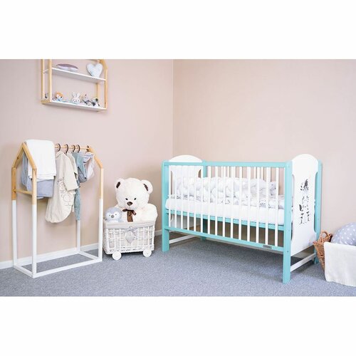 New Baby Łóżeczko dziecięce Elsa Zebra, biało-miętowy