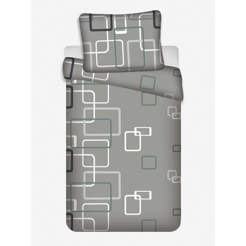 Lenjerie de pat creponată Jerry Fabrics Cuburi gri, 140 x 200 cm, 70 x 90 cm