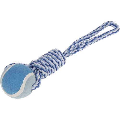 Zabawka dla psów piłka na sznurze, niebieski