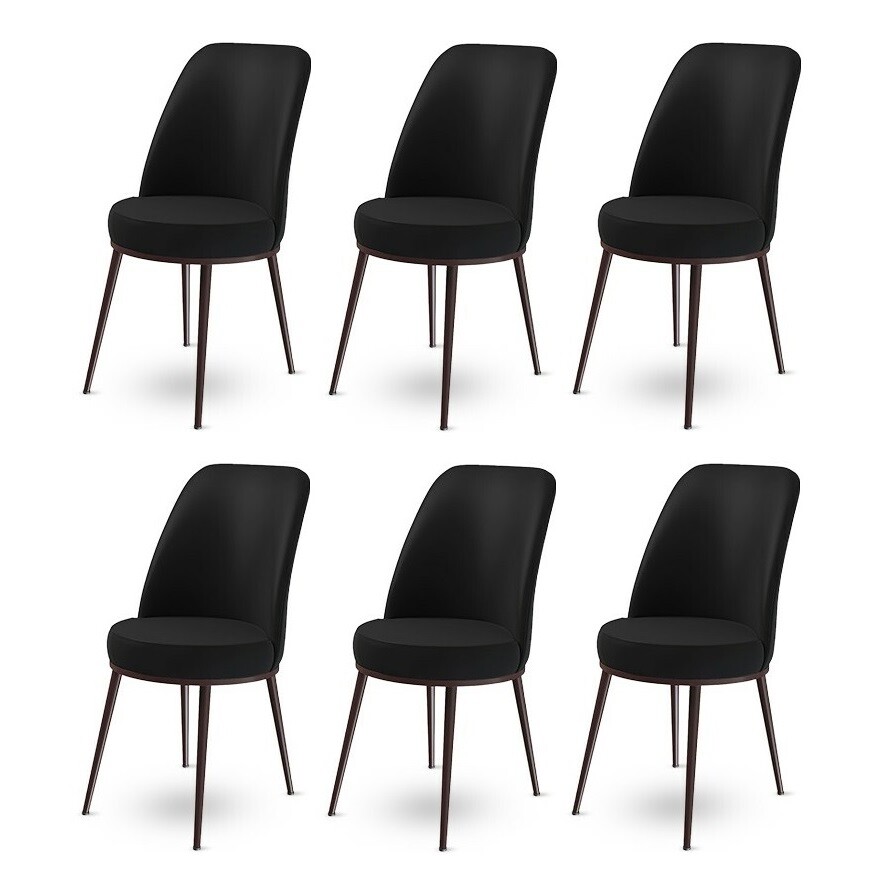 Súprava jedálenských stoličiek Dexa Black, 6 ks