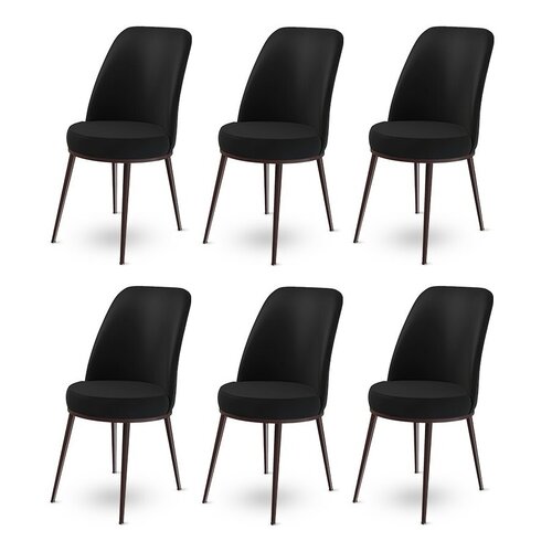 Set de scaune de sufragerie Dexa Black, 6 buc.