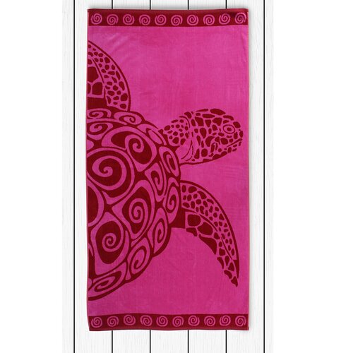 DecoKing Ręcznik plażowy Pink Turtle, 90 x 180 cm