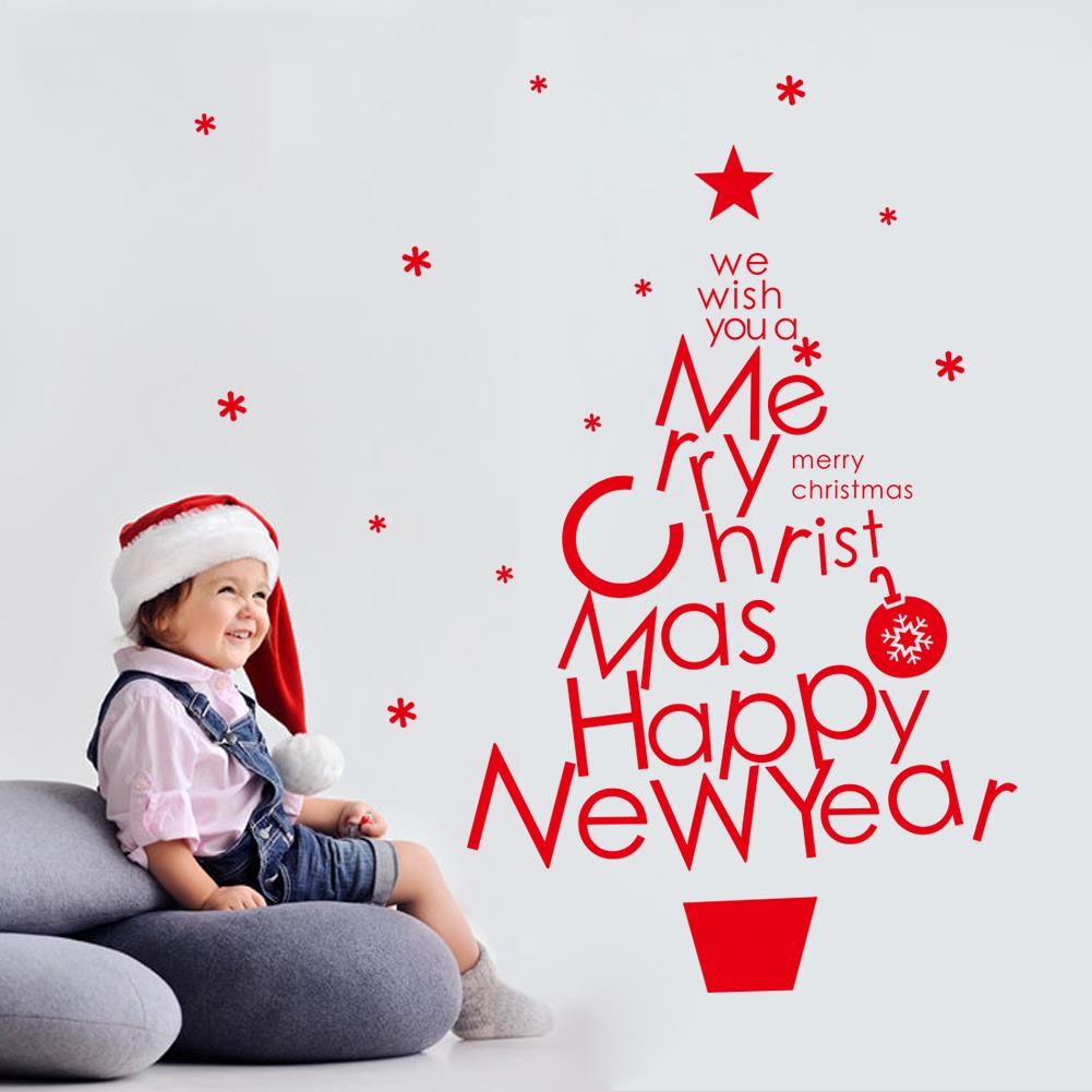 Samolepiaca dekorácia Vianočný stromček, červená