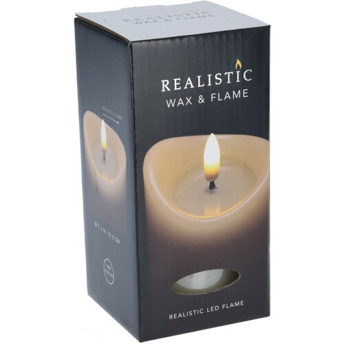 Świeca LED biały, 1x LED, 7 x 12,5 cm, 2x AAA