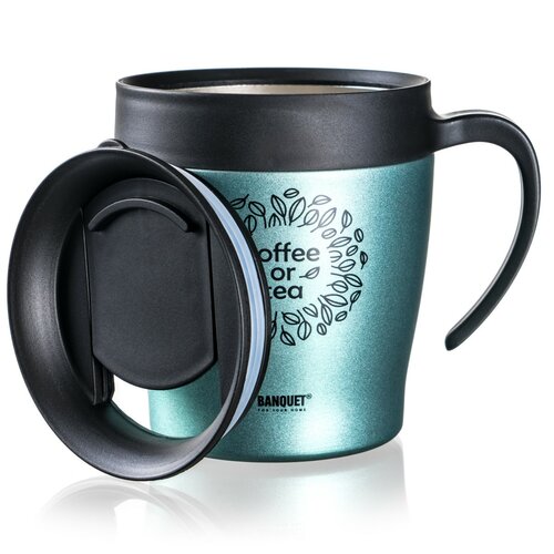 Banquet termohrnek potovalni TAZZA 330 ml,zeleno-siva