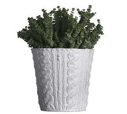 Ceramiczna doniczka okrągła biała