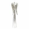 Świąteczny świecznik metalowy na świeczkę tea light Angel srebrny, 17 x 58 cm