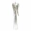 Świąteczny świecznik metalowy na świeczkę tea light Angel srebrny, 17 x 58 cm