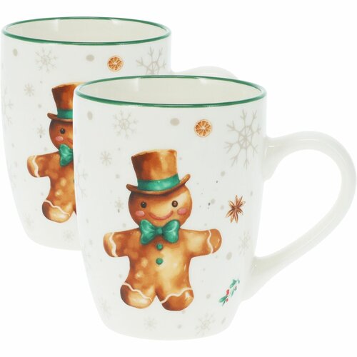 Set mit 2 Porzellantassen Gingerbread, 320 ml