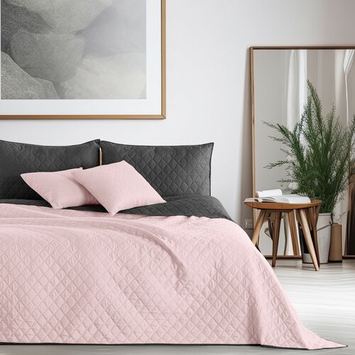 DecoKing Axel Tagesdecke rosa/stahl, 170 x 210 cm