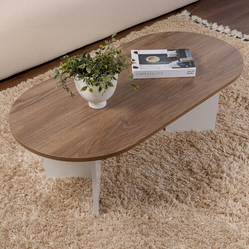 Masă de cafea Sable Walnut White