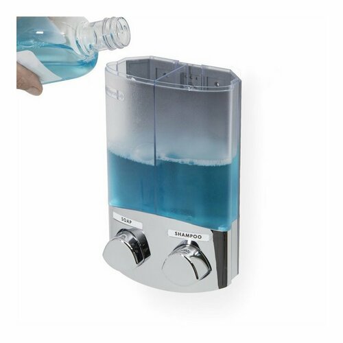 Compactor Dávkovač mydla/šampónu DUO 2x 310 ml, chróm