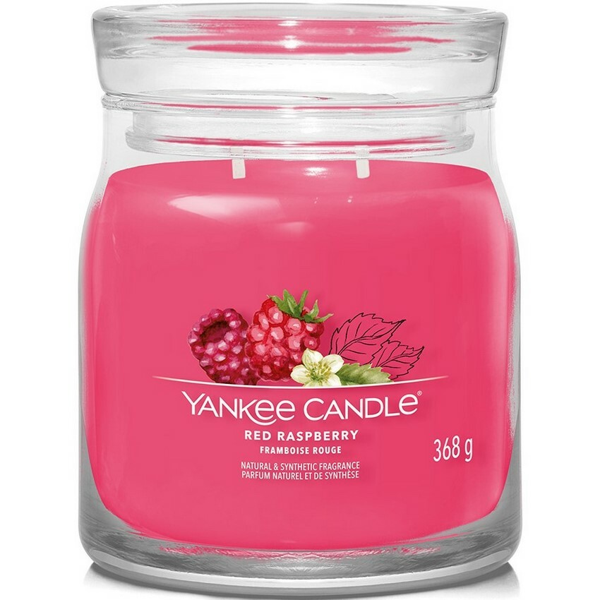 Yankee Candle Świeca zapachowa średnia SignatureRed Raspberry, 368 g, M