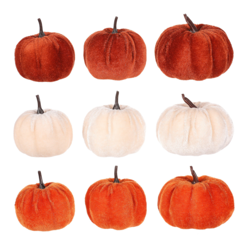 Szövetborítású tök, műanyag, 9 db, színes, átmérő 7 cm