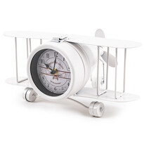 Zegar stołowy Old Airplane biały, 30 cm