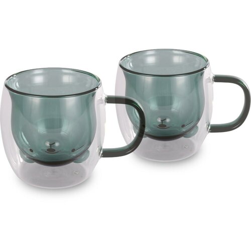 Lamart LT9127 Set de 2 pahare Bear Vaso, 250 ml,verde