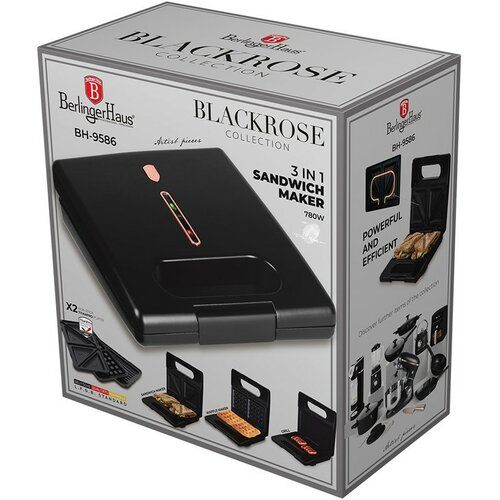 BerlingerHaus Sendvičovač 3v1 s odnímateľnými doskami Black Rose