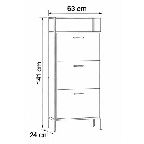 Raft cu compartimente G1009 OAK, stejar