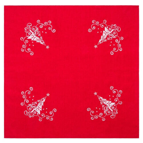 Serweta Choinka Ornament czerwony, 85 x 85 cm