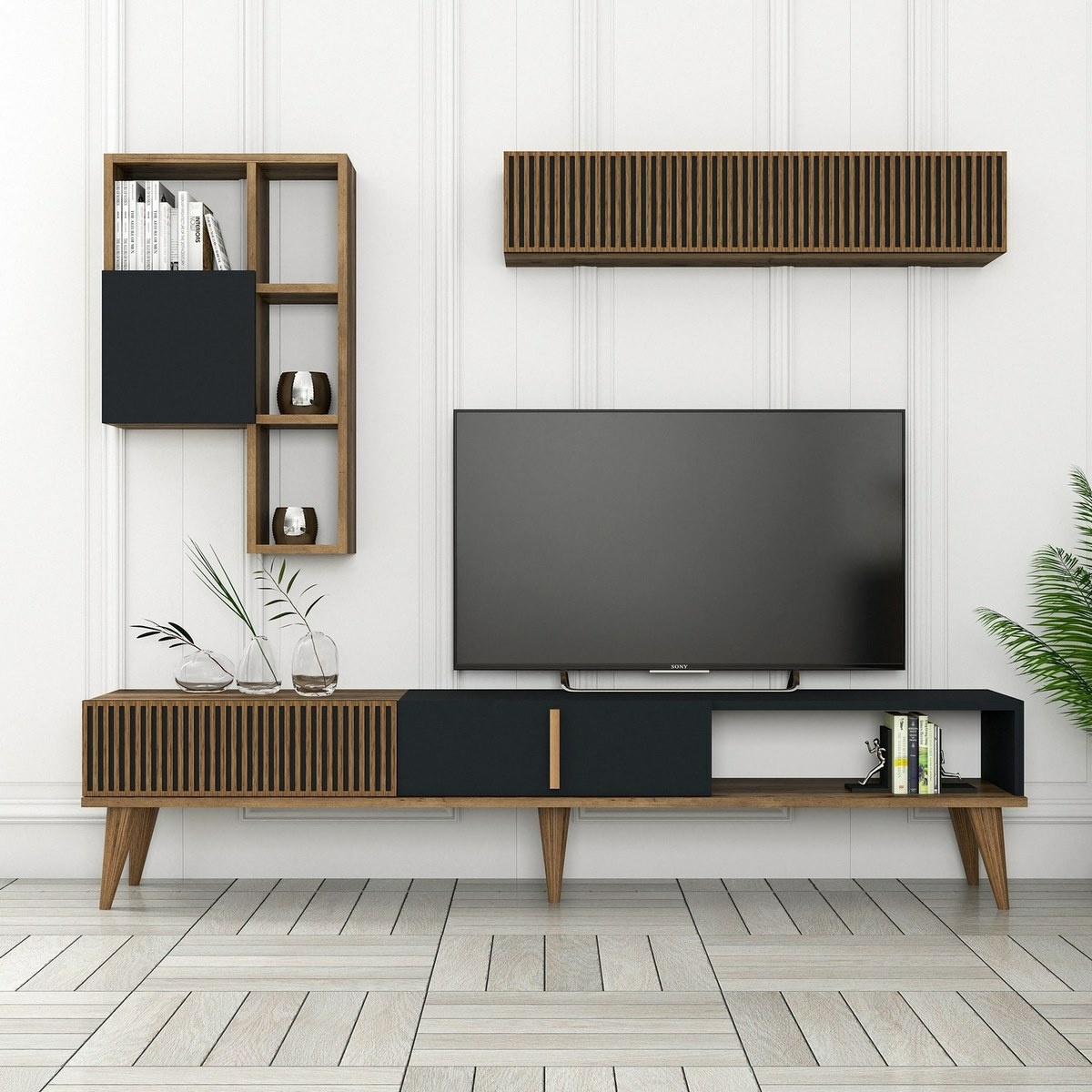 Televízna stena Milen Walnut and Anthracite