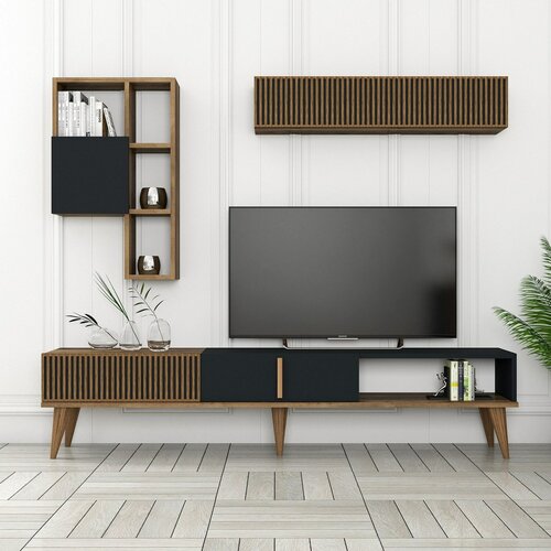 Milen Walnut and Anthracite TV-fal