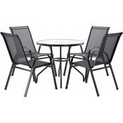 Aldotrade Set de mobilier de grădină LUKO, negru,5 piese