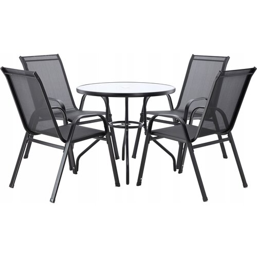 Aldotrade Set de mobilier de grădină LUKO, negru,5 piese