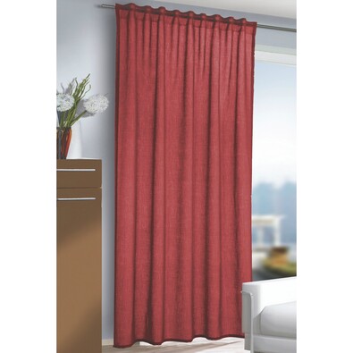 Draperie cu bandă de încreţit Roko roşie, 140 x 245 cm