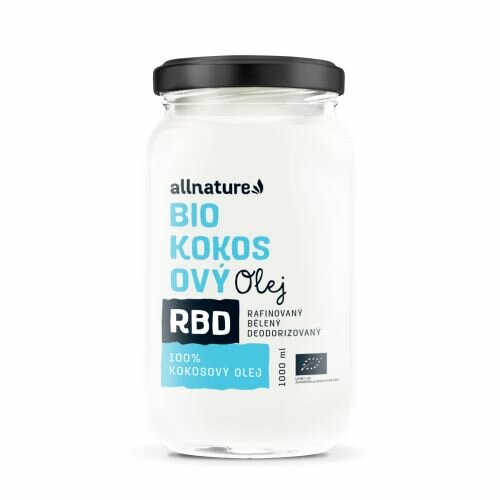 Obrázok Allnature Kokosový olej RBD bez vône BIO 1000 ml