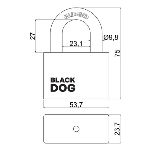 Сталевий навісний замок RV.BLACKDOG.50