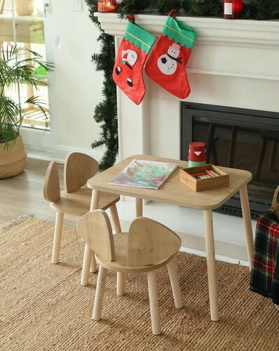 Дитячий комплект із столика та стільчиків (2 шт.)Mickey Two Chair Set — коричневий