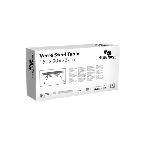 Happy Green Stół ogrodowy ze szklanym blatem Verre, 150 x 90 x 72 cm