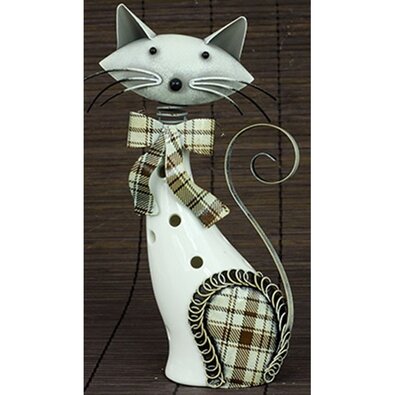 Porcelánová dekorace Kočka bílá, 21 cm