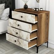 Komoda Lizbon White and Walnut