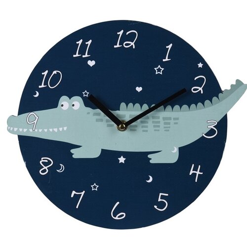 Levně Nástěnné hodiny Krokodýl, pr. 28 cm