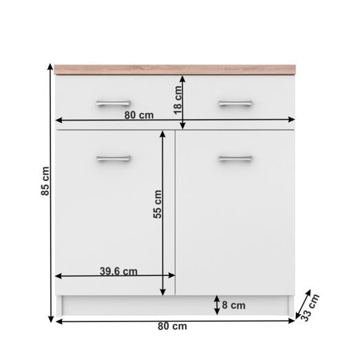 Schrank TOPTY 2D1S Typ 14, Weiß